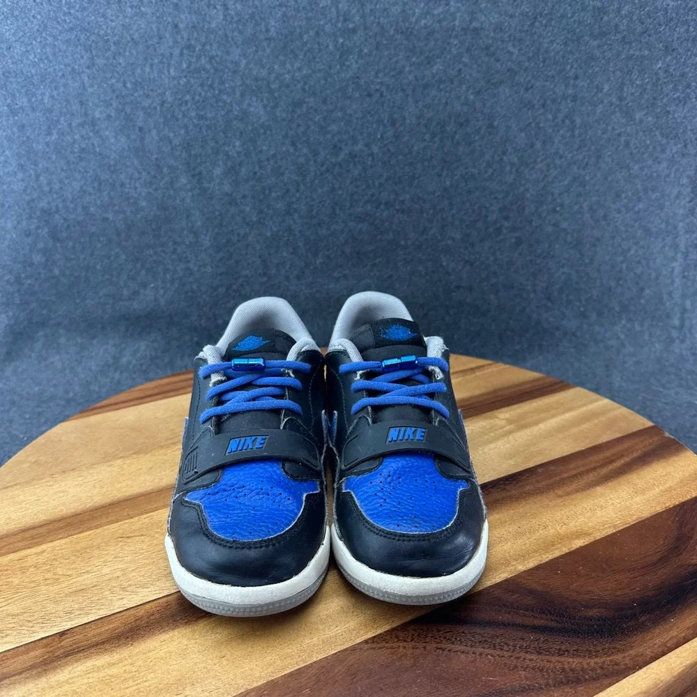 NIB Air Jordan Legacy Low Sneakers Black Game Royal White CD9055-041 Size 1Y